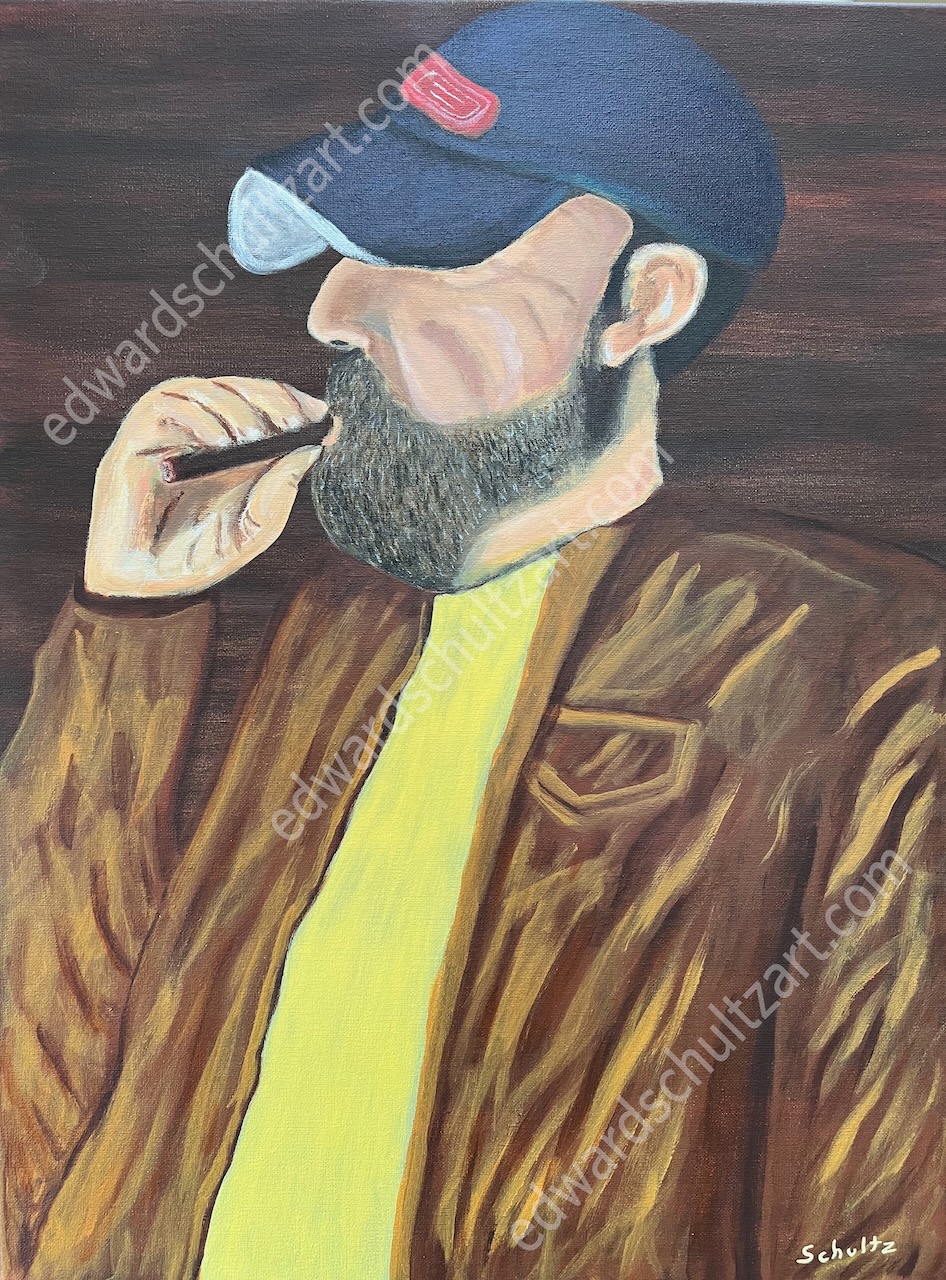 Detailed view of the Cigar Smoker painting